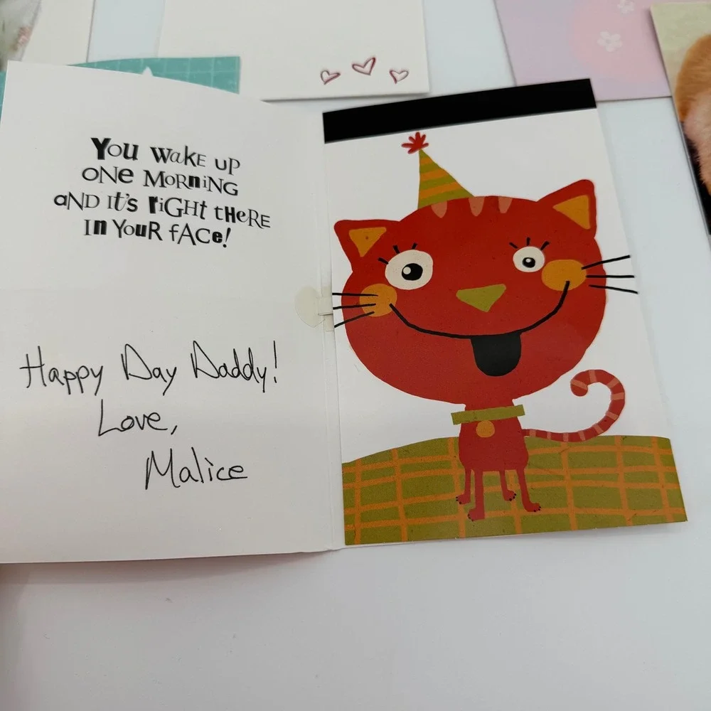 Birthday Cards From the Cats LOT of 14 Handwritten Cat Lover Ephemera Collection